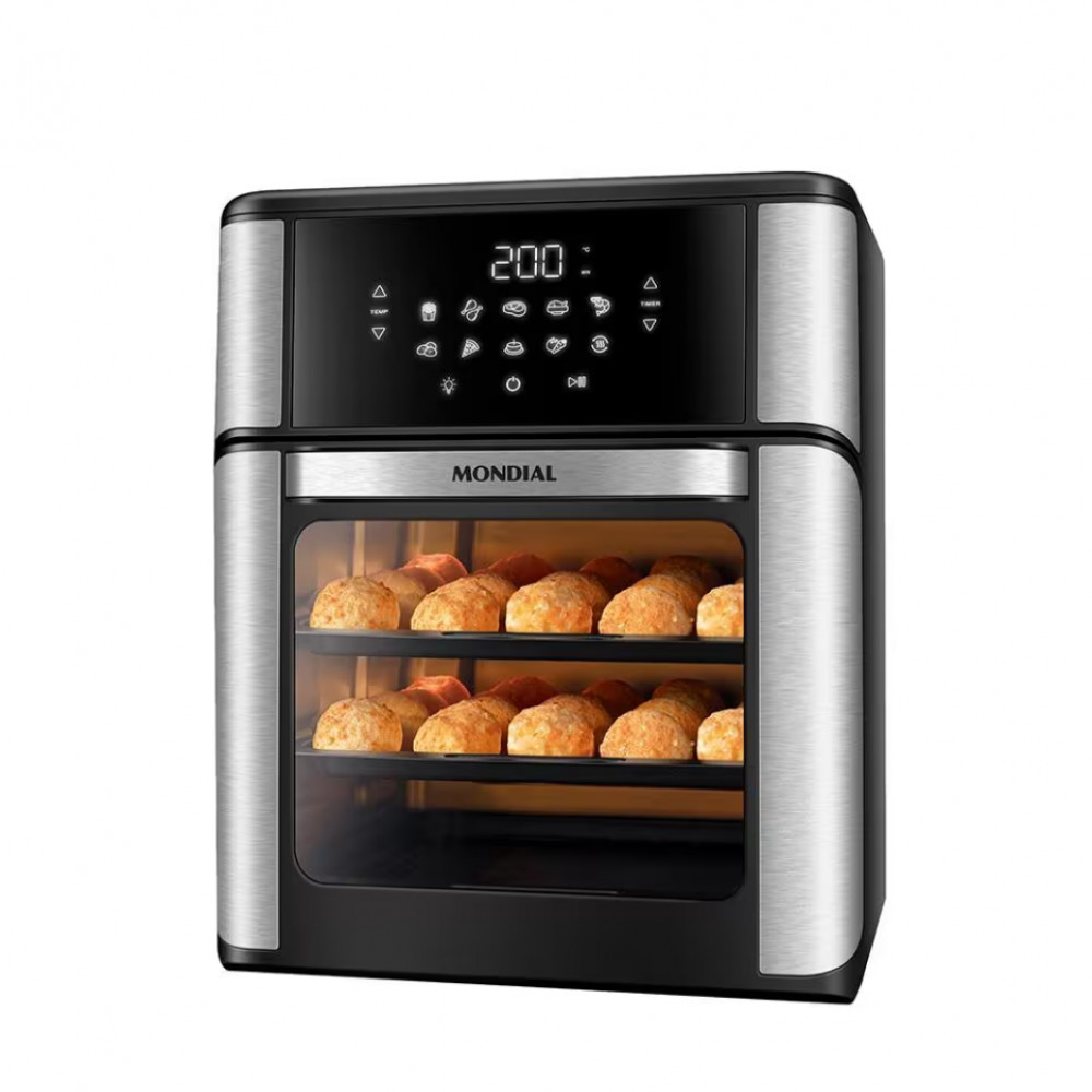 Imagem Fritadeira Elétrica Sem Óleo Air Fryer Oven 2 em 1 Mondial AFON-12L-BI 12L Digital