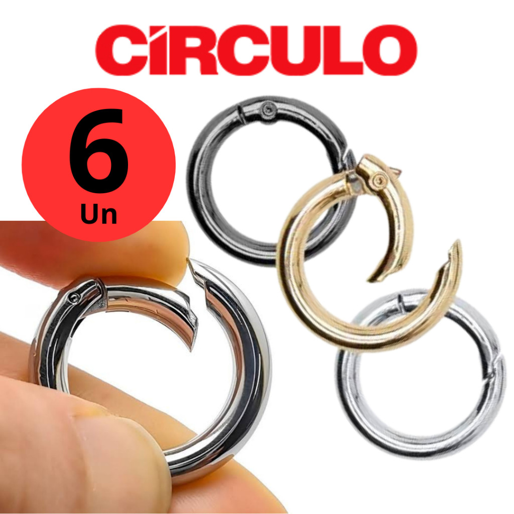 Mosquetão Argola Articulada p/ Bolsa 25mm e 32mm 6 unid. - Círculo