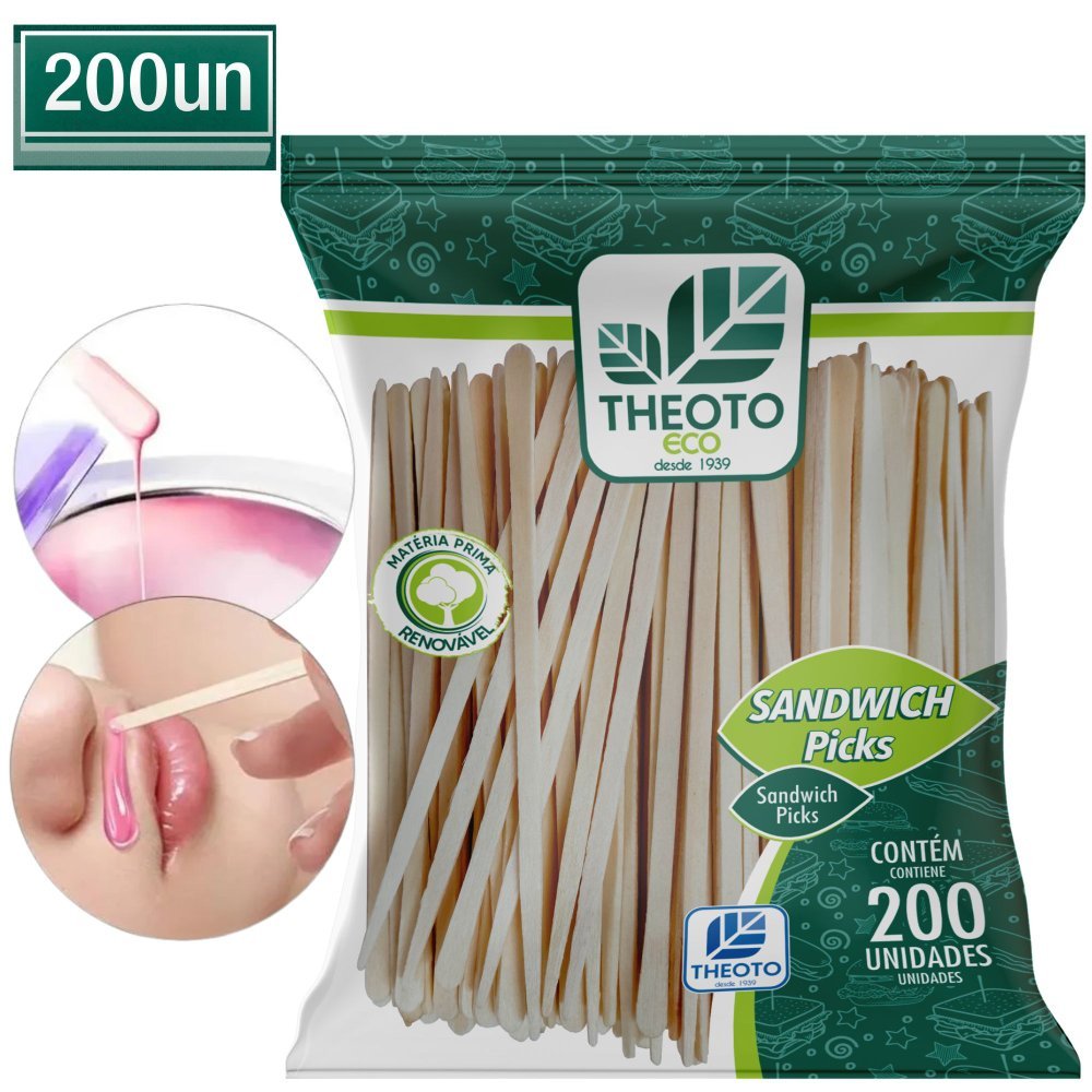 Palito Espátula Depilação Buço Sobrancelha com 200un
