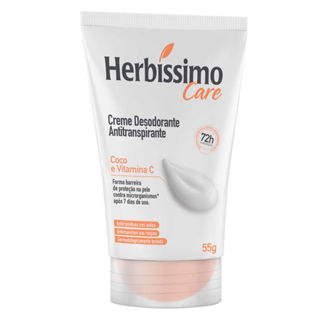 Creme Desodorante Herbíssimo Care Coco & Vitamina C 72h com 55g em Oferta na Shopee