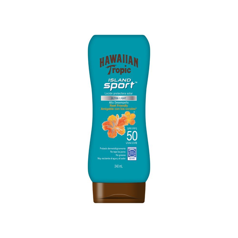 Proteção Solar Hawaiian Tropic Island Sport FPS 50 Alto Desempenho com 240ml em Oferta na Shopee