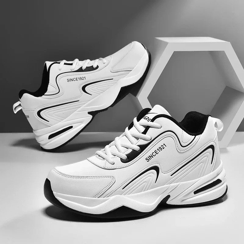 Tênis Esportivos Masculinos para Corrida e Caminhada ao Ar Livre, Tênis Casuais Macios, Tênis de Couro de Designer à Pro