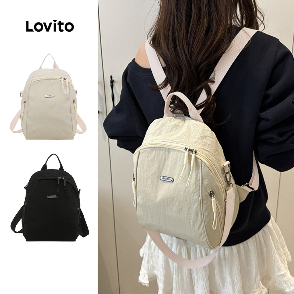 Lovito Mochila Feminina Casual Multifuncional De Grande Capacidade Para Deslocamentos Diários LFA110089 em Oferta na Shopee