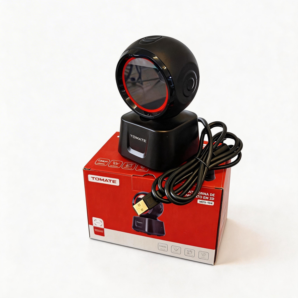 Leitor De Código De Barras Fixo Pdv Usb 1d 2d Qr Code Baisec Cor Preto
