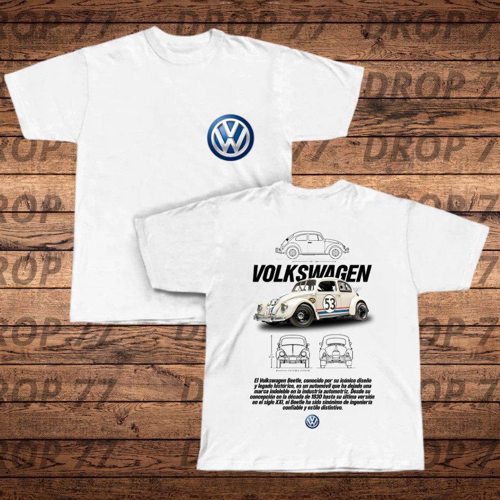 Camiseta Algodão Unissex  Volkswagen Fusca Clássico – Edição Herbie 53 Vintage
