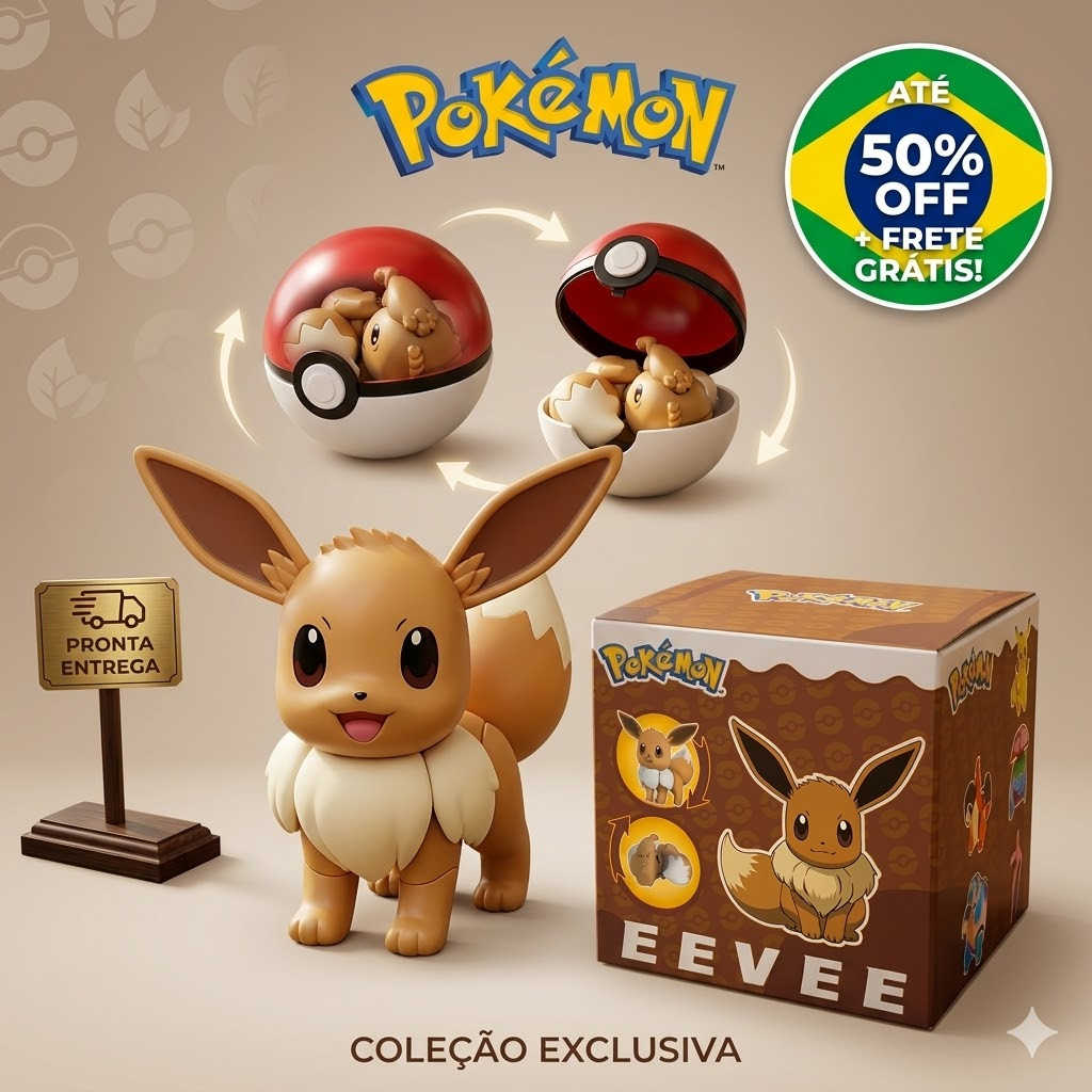 Brinquedo Pokémon Eevee Transformável De Alta Qualidade - Presente Perfeito Para Crianças Envio Imediato