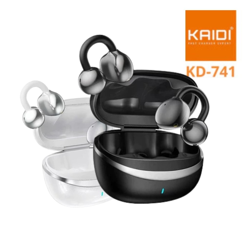 Fone De Ouvido Earcuff Bluetooth Condução Óssea Kaidi (Preto/branco) kaidi 741 (fone tipo brinco)