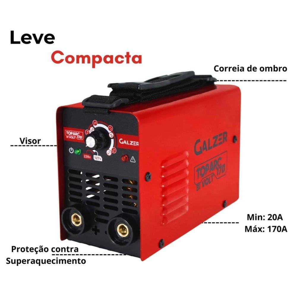 Máquina Solda Inversora Top Arc 170A MMA/TIG Bivolt GALZER · foto 2
