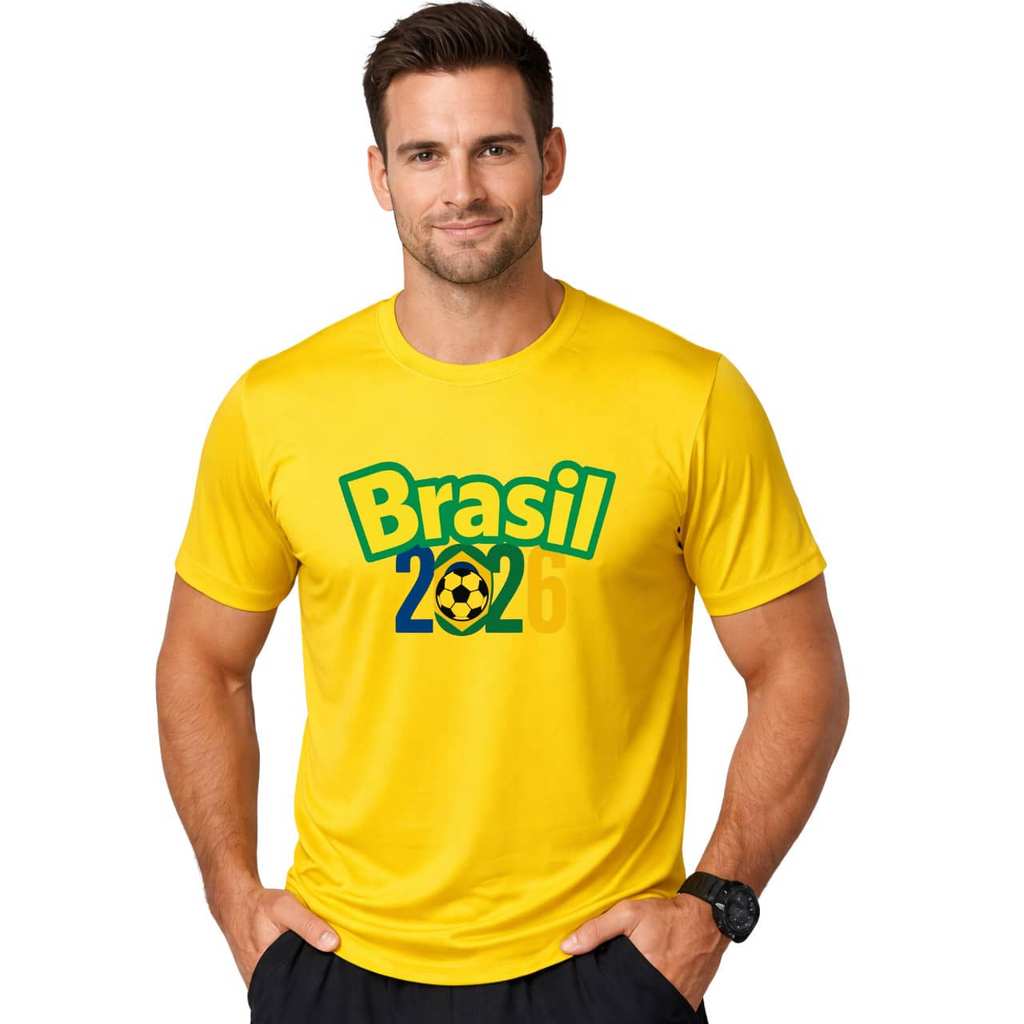 Camisa Brasil Copa do Mundo 2026 Camiseta Futebol Torcida Seleção Brasileira Premium