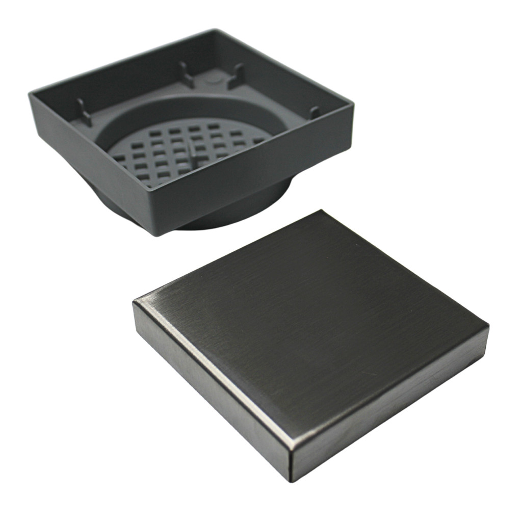 Ralo Oculto Inox 304 10x10 Invisível Para Banheiro Piso Porcelanato duplo acabamento