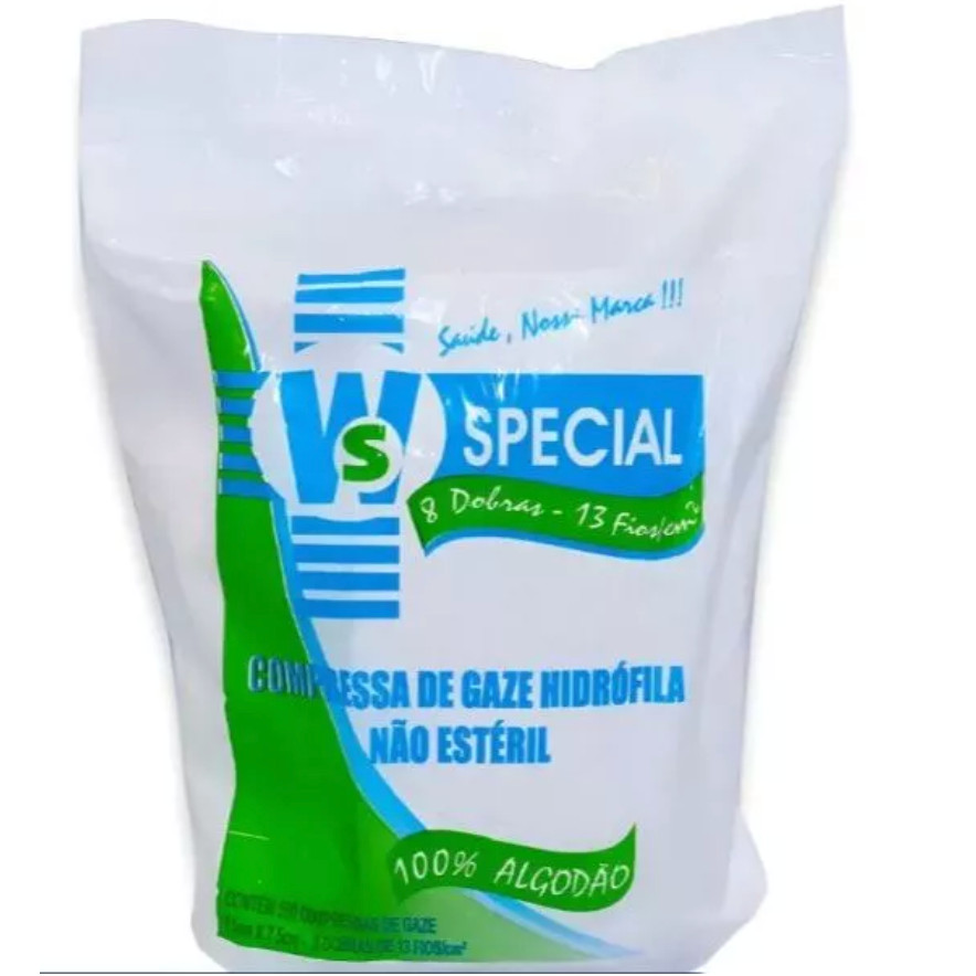 Gaze Profissional 100% Algodão – 2 Pacotes de 500 Peças com Alta Capacidade de Absorção para Clínicas e Hospitais.
