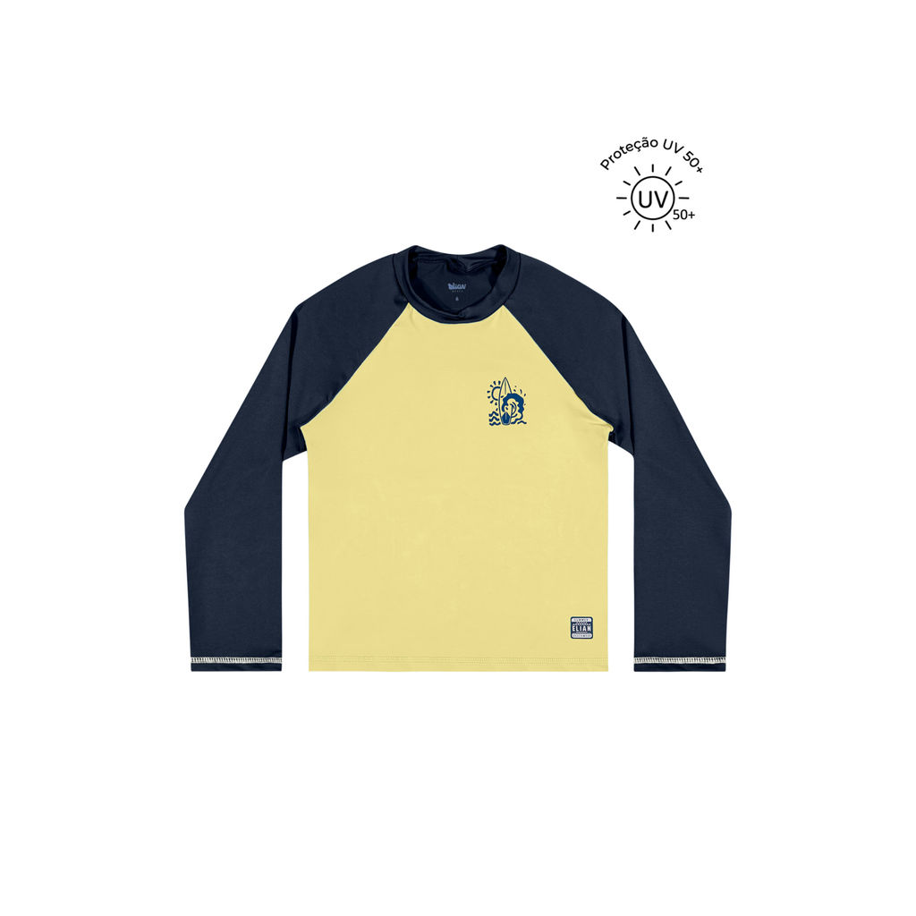 Camiseta de Proteção Infantil Menino Raglan Elian Amarelo