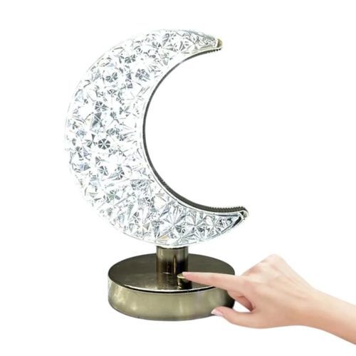 Mini Luminária LED Lua 3 Cores USB Touch Abajur Decorativo Mesa Quarto Infantil Luz Noturna