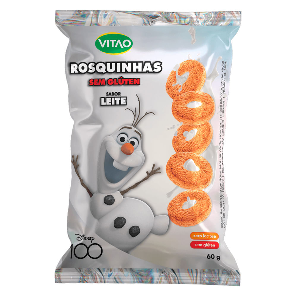 Rosquinha Vitao Disney 100 Sabor Leite Sem Glúten 60g em Oferta na Shopee