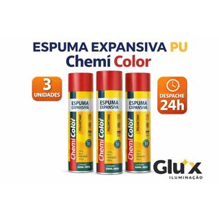 Kit 3 Espuma Expansiva 500ml CHEMICOLOR Uso Geral Vedação Portas Janelas Ar Condicionado e Buracos Preço de Atacado