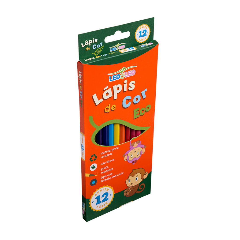 Lápis de Cor Leonora Sextavado Ecológico 12 Cores em Oferta na Shopee