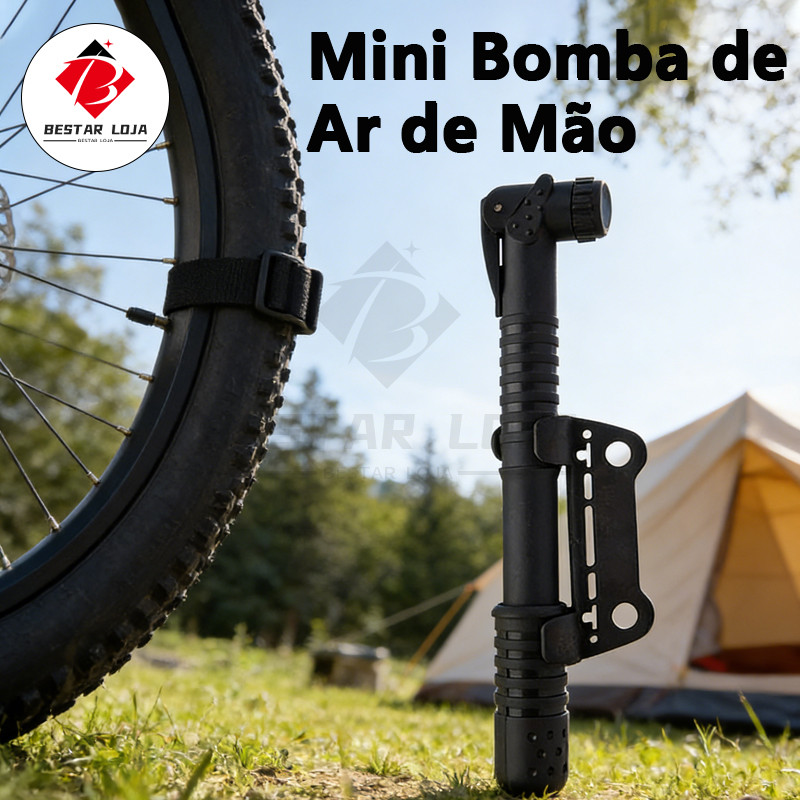 Mini Bomba de Ar de Mão Encher Pneu Bike Bicicleta Válvula Fina e Grossa em Oferta na Shopee