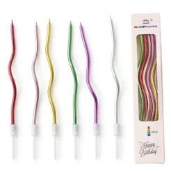 Kit 6/12 ou 30 Velas Espiral Metalizadas Bolo Aniversário Festa Decoração Premium