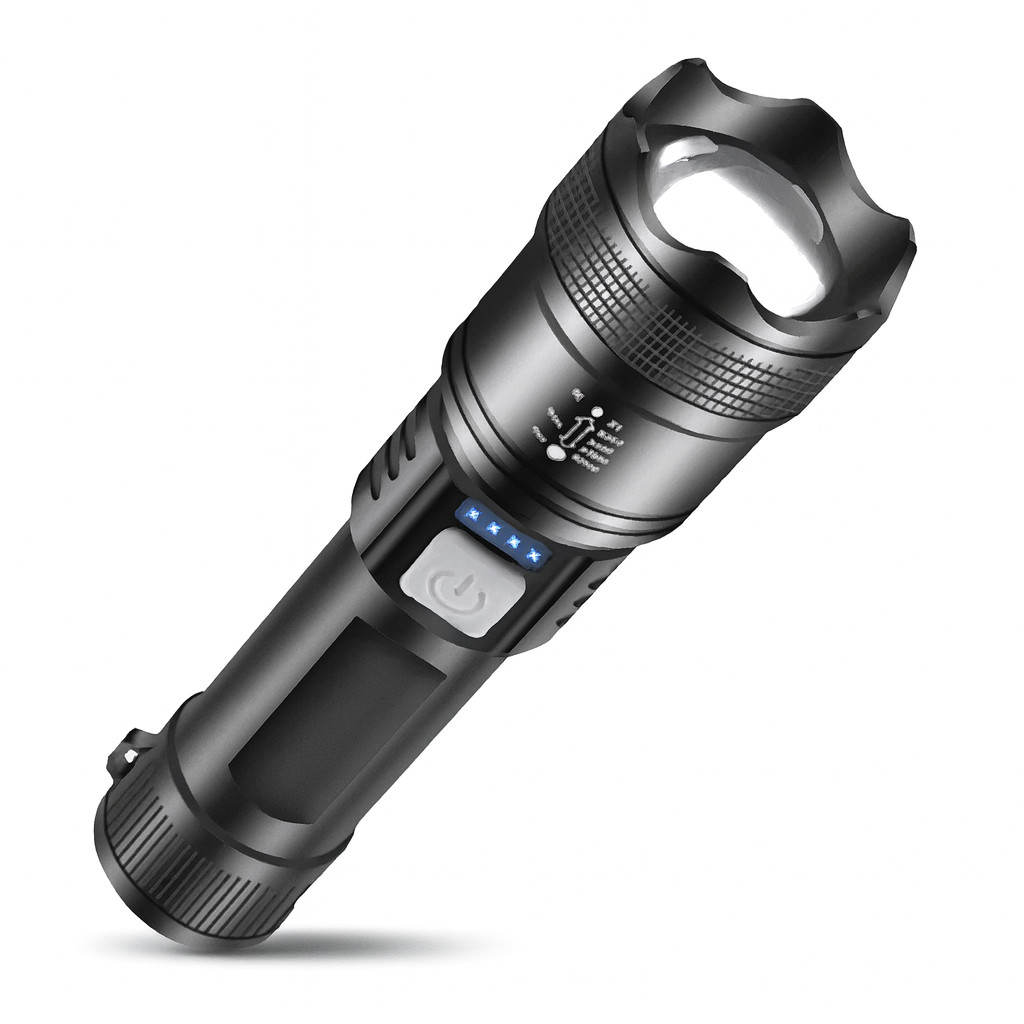 Lanterna LED Recarregável Potente Iluminação Portátil Bateria Durável USB Alta Intensidade Camping Emergência Segurança