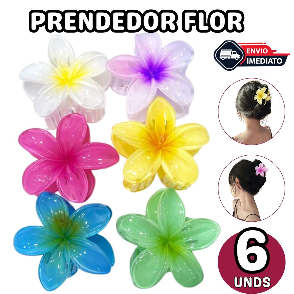 Kit 6 Prendedor Clip Flor de Cabelo Estilo Coreano - Acessório Feminino