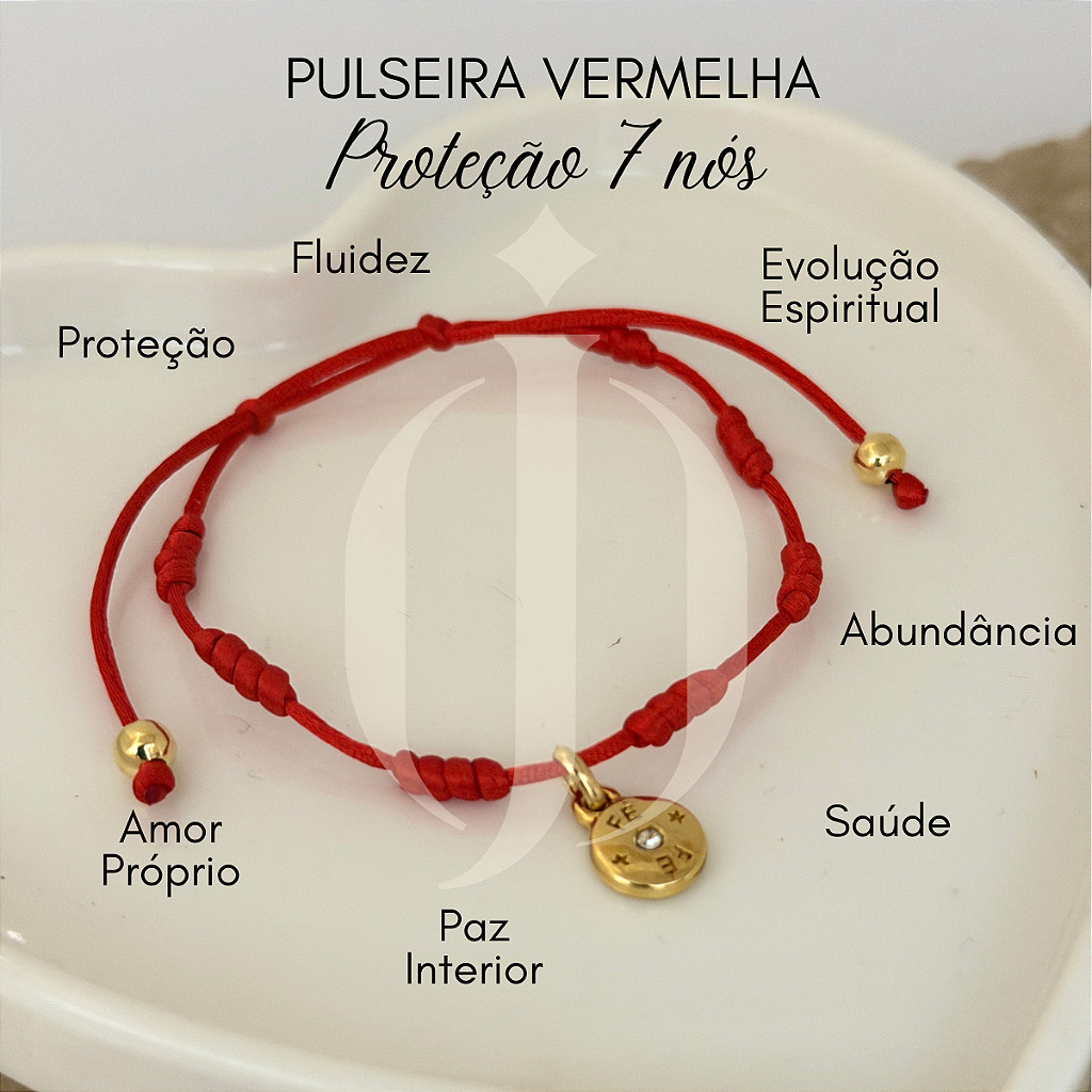 Pulseria 7 Nós Vermelha Amuleto Proteção Com Berloque em Oferta na Shopee