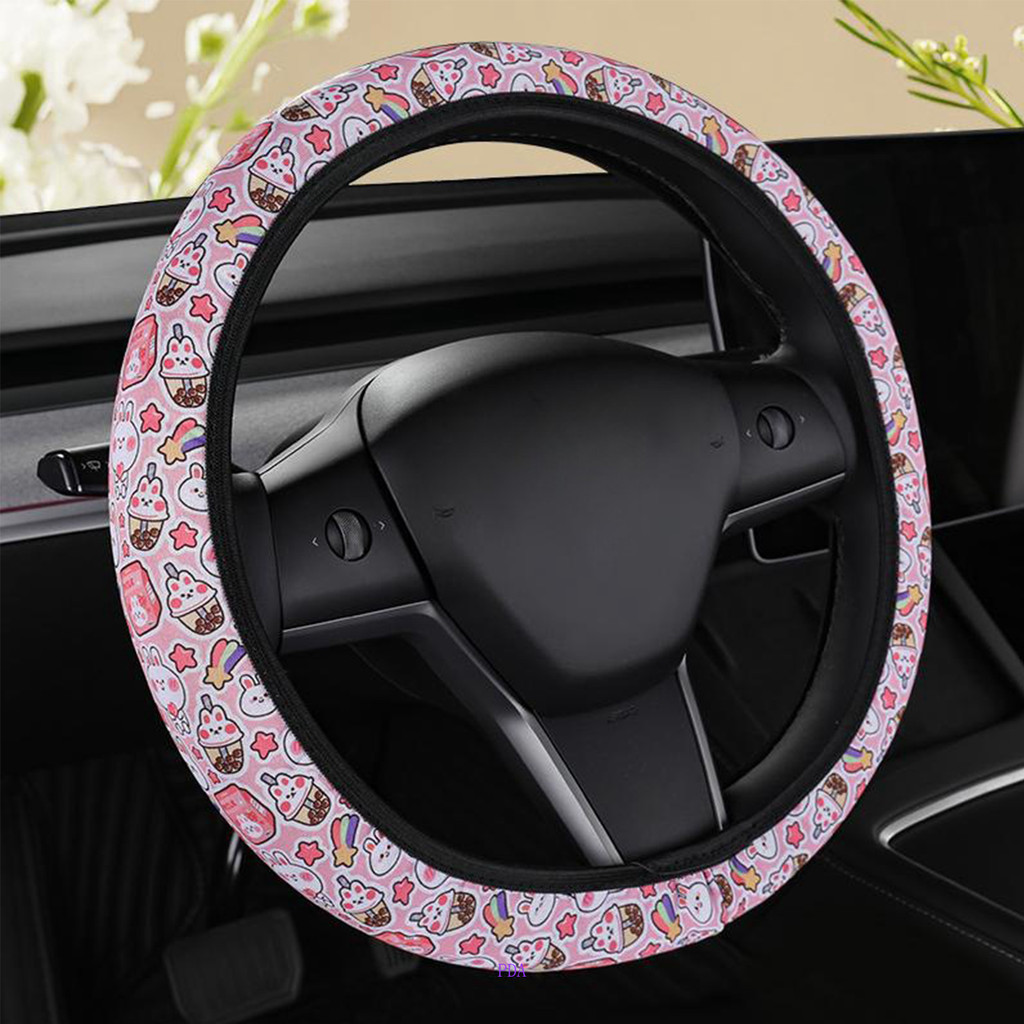 PDA Capa Universal Para Volante De Carro , Antiderrapante Alça Flor Fofa , Protetor De