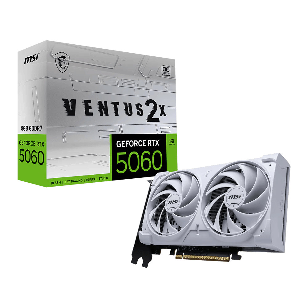 Placa de Vídeo MSI RTX 5060 8GB Ventus 2x OC White   GDDR7