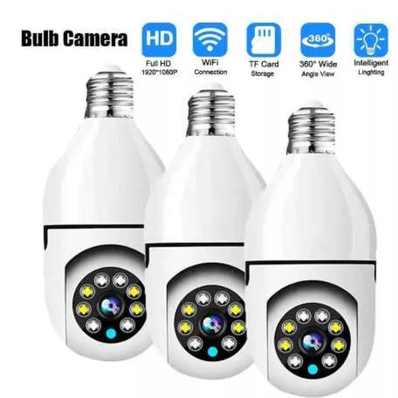 Kit 1-4 Câmera De Segurança IP WiFi Sem Fio 360 Com Montagem Em Soquete De Lâmpada , Aplicativo V720 , PTZ Full HD
