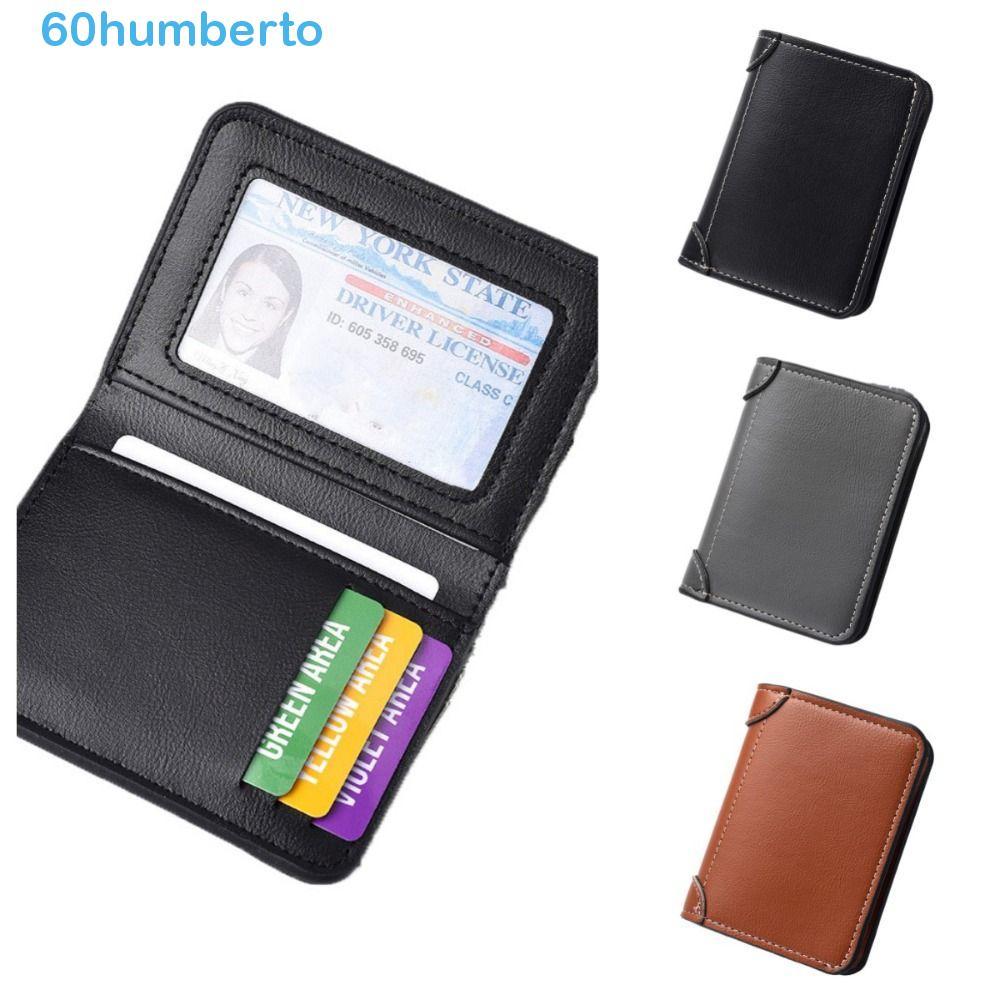 Carteira Curta Masculina HUMBERTO , Bolsa De Mão Fina E Para Negócios Cartão , Porta-Moedas Cartões De Couro PU