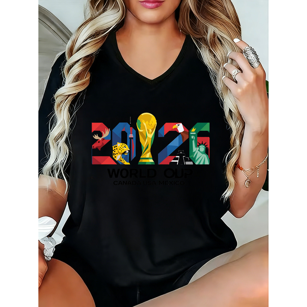 Camiseta Unissex Oversized Plus Size Feminina Masculina Do Mundo  Canadá, Usa, México - Com Ícones Nacionais, Copa Do Mu