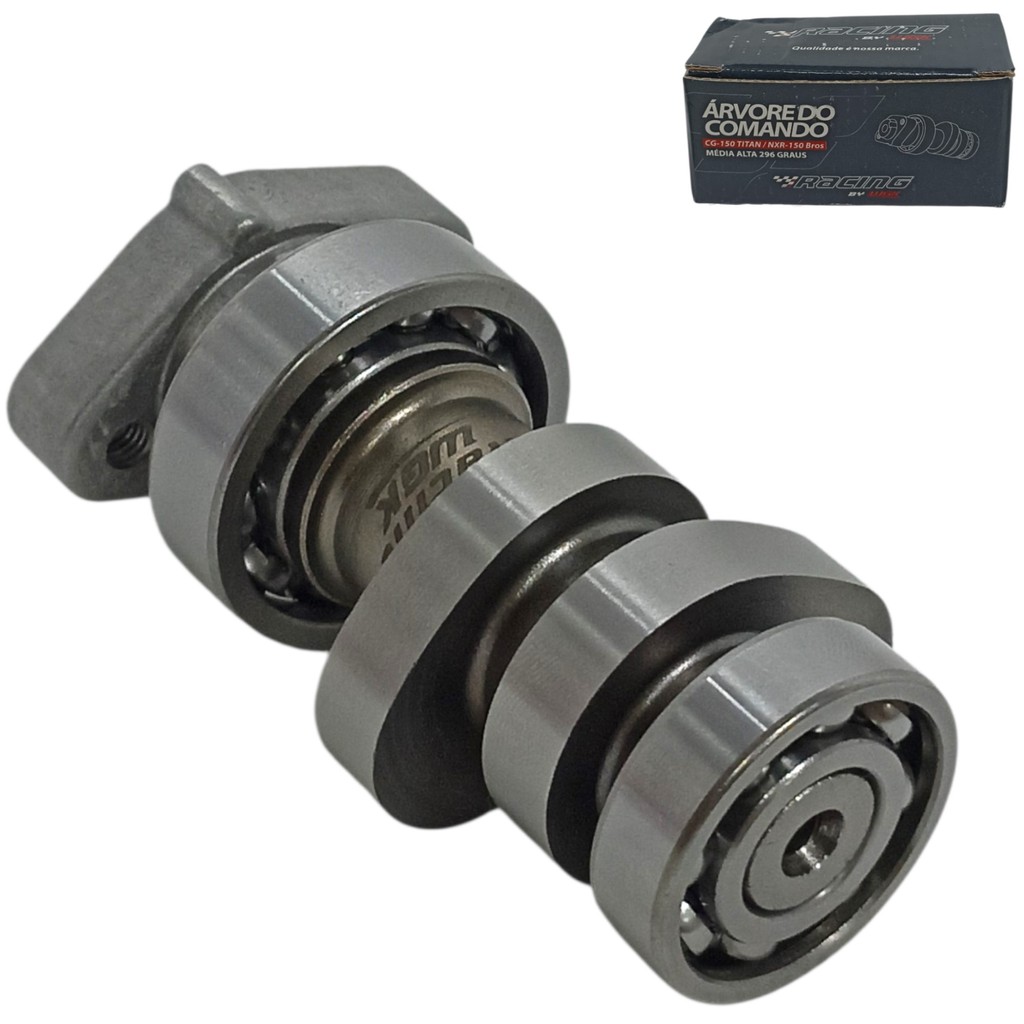 Arvore Comando Preparado 296° Nxr 150 Bros 2006 a 2015 Cg 150 2004 a 2015 Cg 125 Fan 2009 a 2013