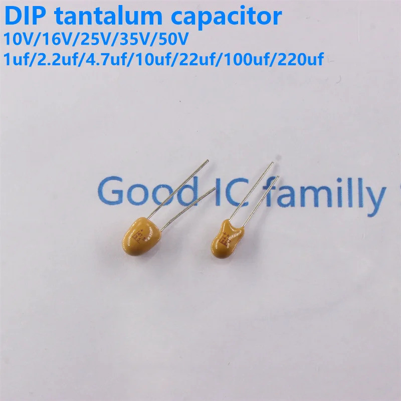 5 Pcs Capacitor De Tântano 225 106 476 107 105 475 104 474 DIP 16V 25V 35V 50V 0.1UF 0.47UF 1UF 2.2UF 4.7UF 10UF 47UF 10