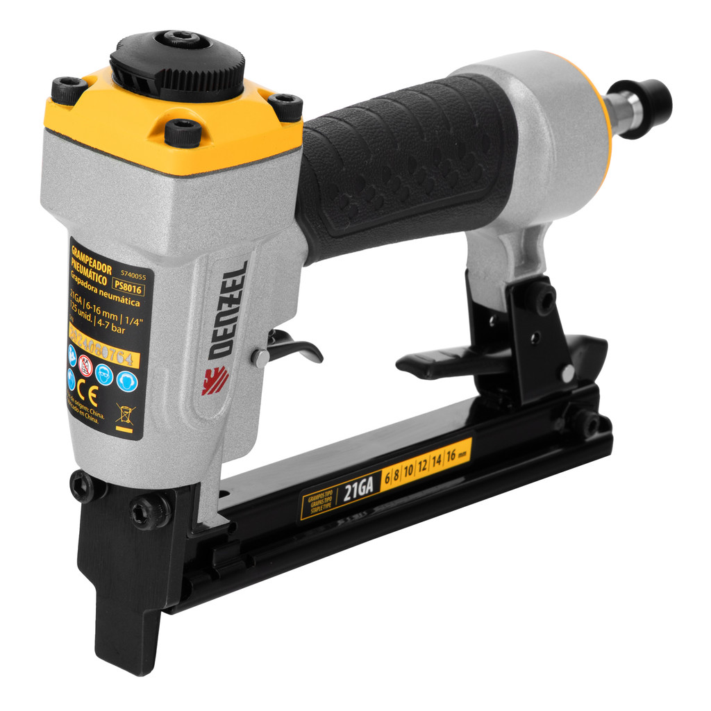 Grampeador Pneumático Para Grampos 21 GA 6-16mm Denzel em Oferta na Shopee