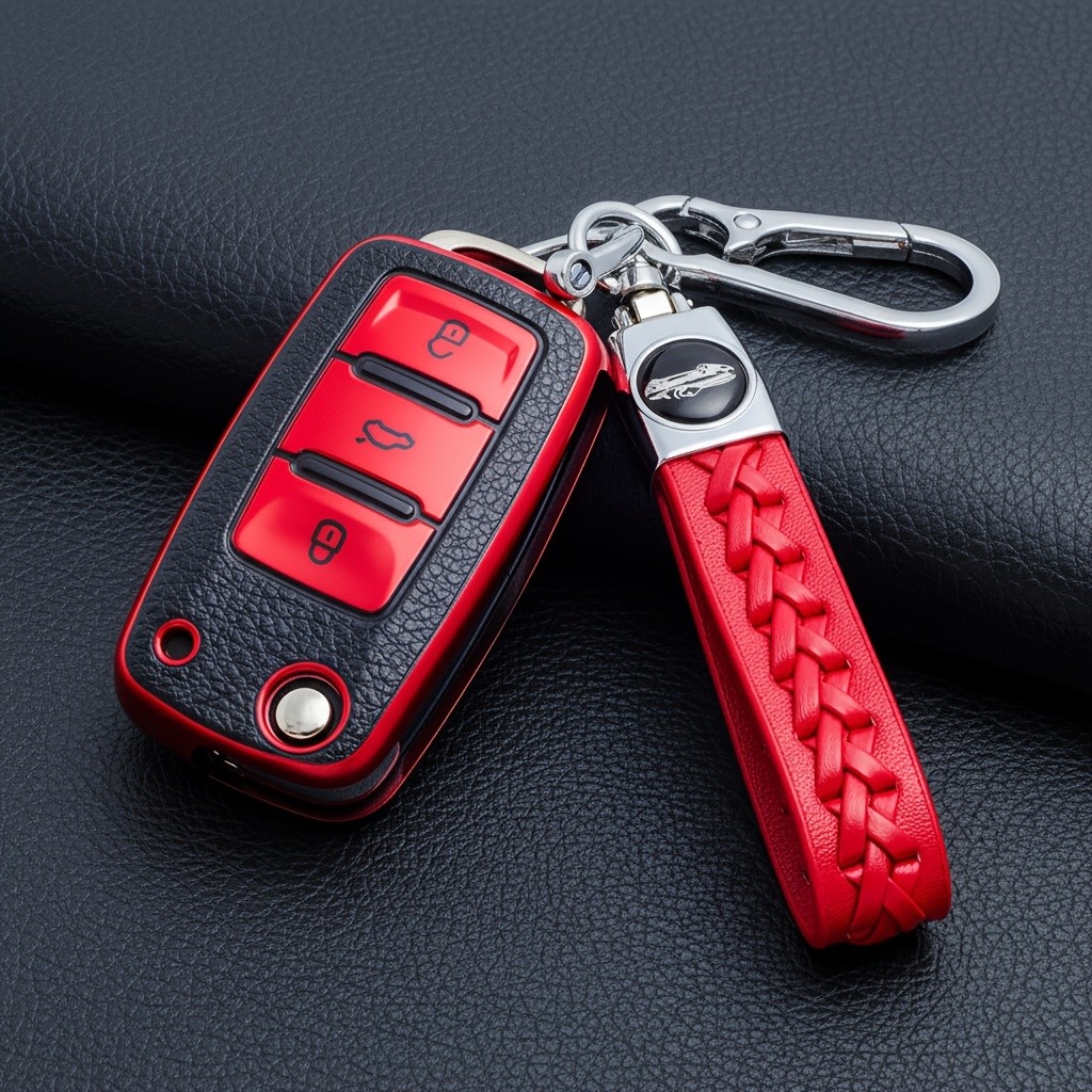 Capa TPU Para Chave De Carro Com Chaveiro , VW , Volkswagen , Jetta , Octavia , Tiguan , Passat , Golf , MK6