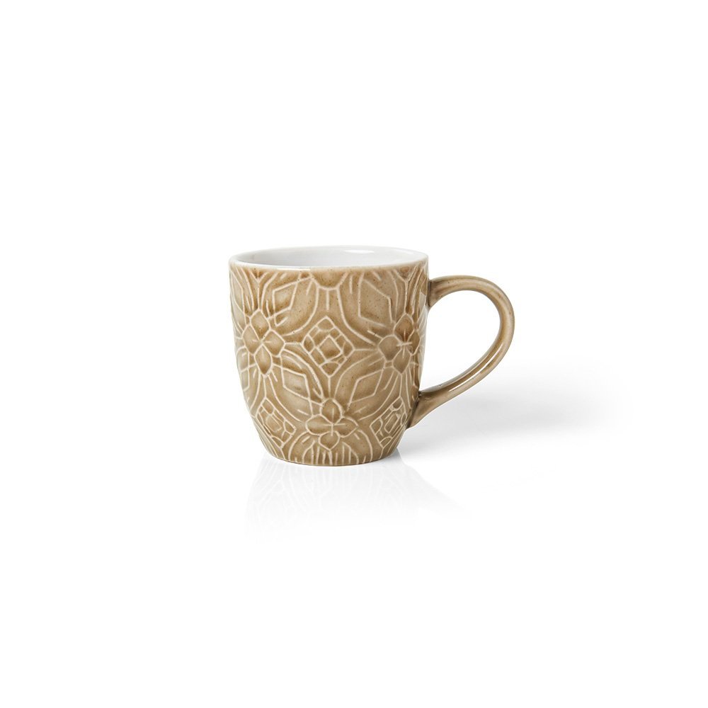 Caneca Copa e Cia Rilievo em Cerâmica 200ml Mocca