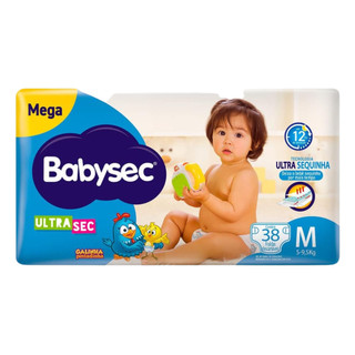 Fralda Infantil BabySec Ultrasec Mega M 38un – Conforto e Alta Absorção
