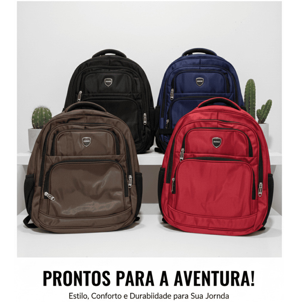 Mochila reforçada masculina faculdade impermeável resistente grande trabalho escolar