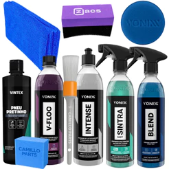 Kit Completo Cuidados Automotivos Vonixx Lavagem Proteção Pretinho e Acessórios