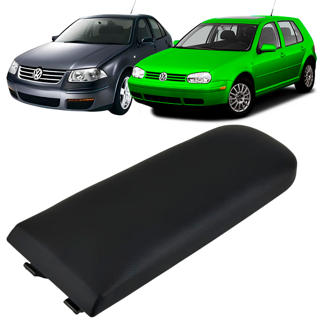 Tampa Apoio De Braço Golf Bora Passat Novo Couro Preto