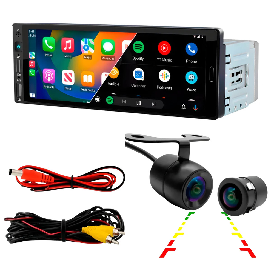 Multimidia 6.9 1 Din 1024x600 + Câmera De Ré 120° H-tech