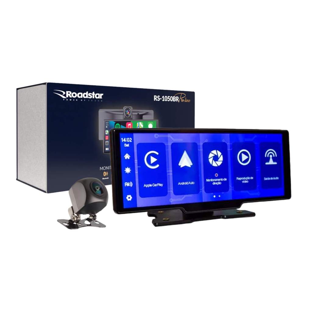 Monitor MP5 10,26" Portátil DVR com CarPlay Roadstar - RS1050BR MI em Oferta na Shopee