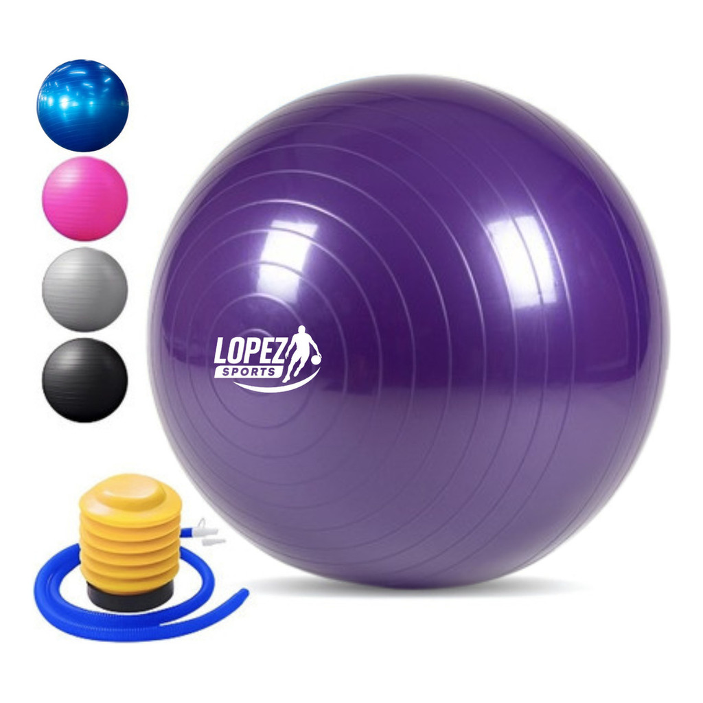 Bola Suiça 55cm Fitness Yoga Pilates Funcional Antiestouro Cor Roxo