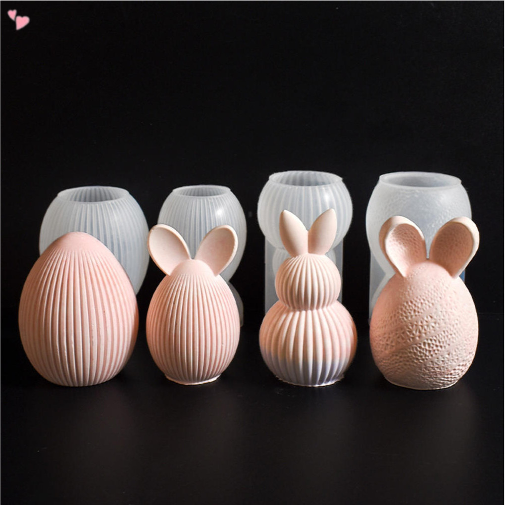 Molde De Vela De Ovo De Coelho 3D , Listra De Páscoa , Silicone Para , Resina Epóxi , Sabão , Cera , Polímero , Argila , em Oferta na Shopee