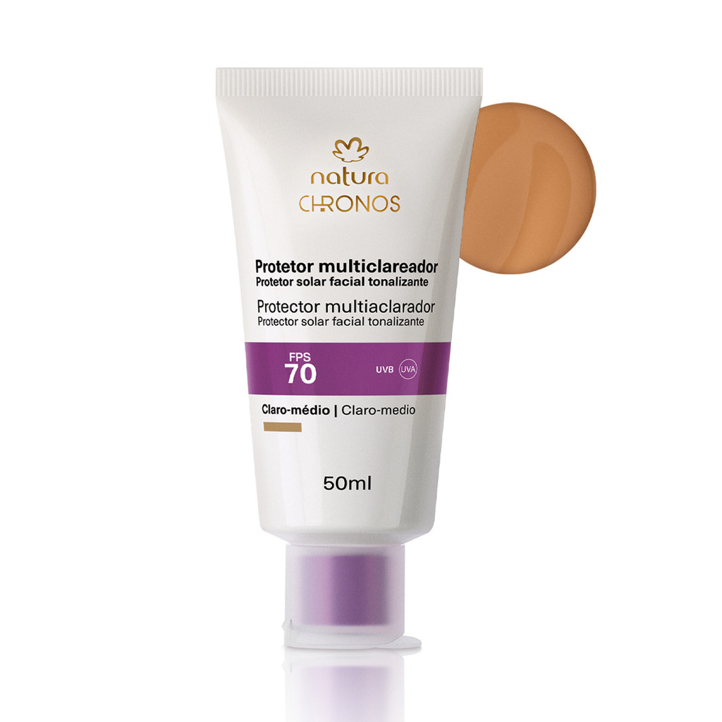 Protetor Clareador FPS 70 Chronos Derma - Claro médio - Natura - 50 ml