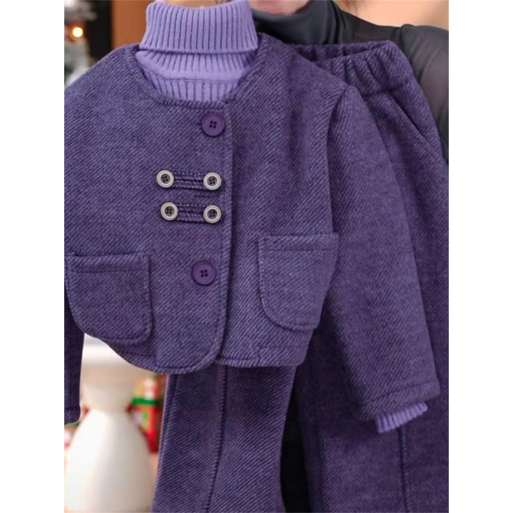 Bebê menina moda terno 2025 inverno ano novo ano novo moda chinesa All-Match estilo coreano engrossado Casual terno de t