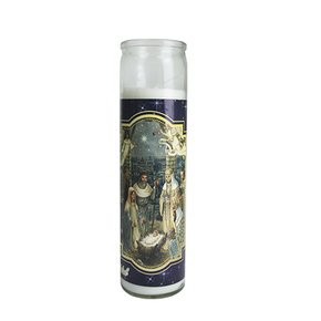 Vela Vidro Altar Natal Presepio 22cmx 8cm