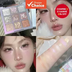 Paleta De Sombras Brilhantes De 9 Cores DIKALU – Espumante Snowflake Glam Para Aparências De Natal E Festas