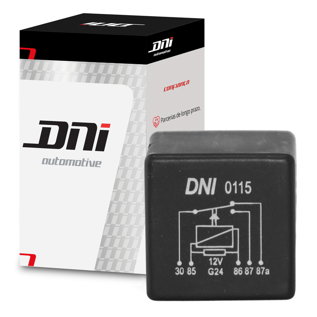 Relé Auxiliar Reversor 5 Terminais - 12V 40/30A - DNI 0115 em Oferta na Shopee