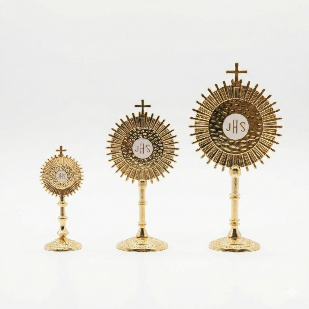 Mini Ostensórios Dourados JHS (6, 10 e 12cm) - Lembrancinha e Decoração Católica em Oferta na Shopee