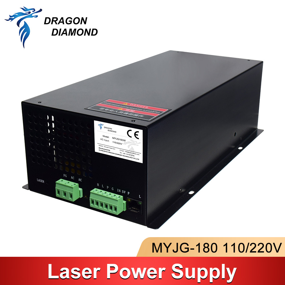 MYJG 180-200W Fonte De Alimentação A Laser Co2 110V/220V Para 100-180W Tubo Máquina De Corte E Gravação